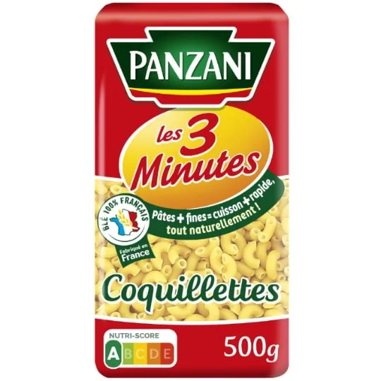 Pâtes les 3 minutes coquillettes