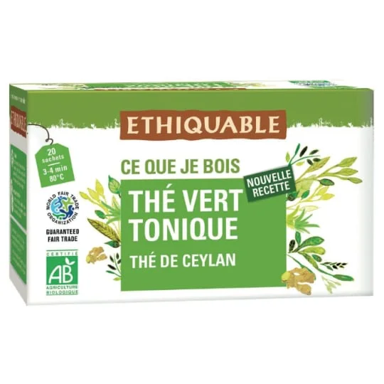 Thé vert tonique au guarana Ceylan Bio