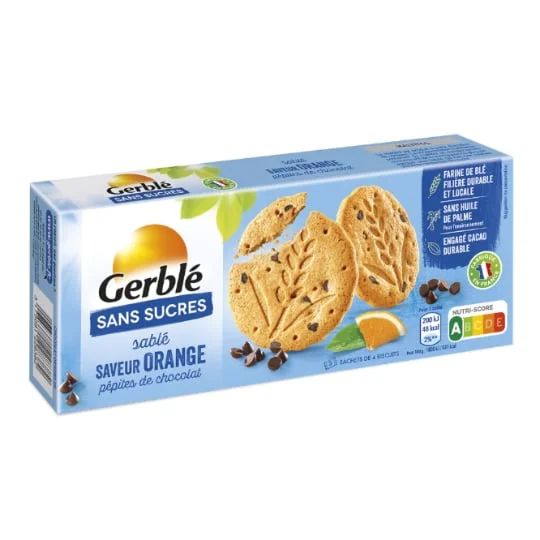 Biscuits sablés orange pépites de chocolat sans sucres
