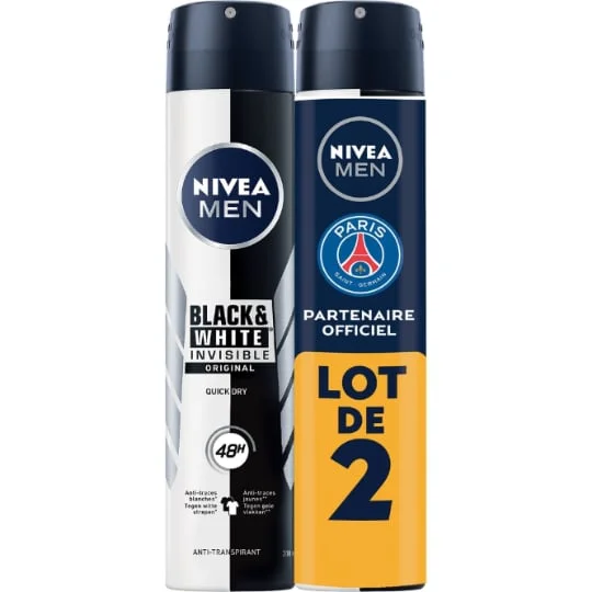Black & White déodorant spray homme 48h anti-traces blanches