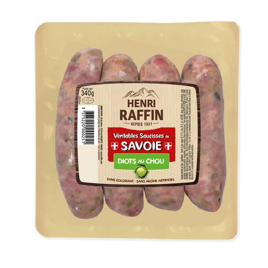 Véritable Diots de Savoie aux choux 4 pièces