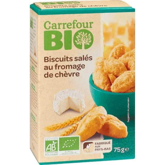 Biscuits apéritifs bio au chèvre