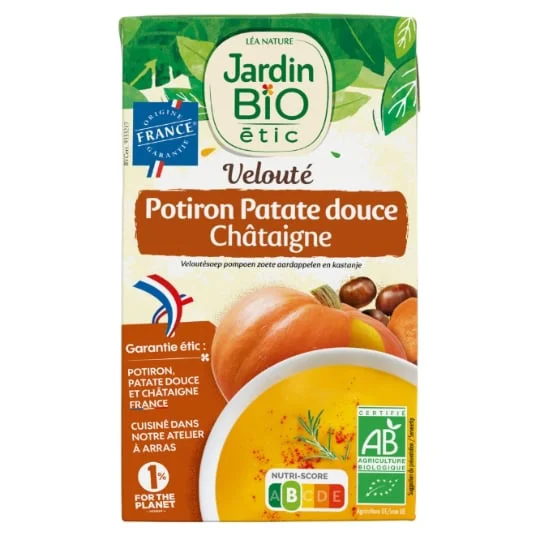 Velouté potiron patate douce châtaigne Bio