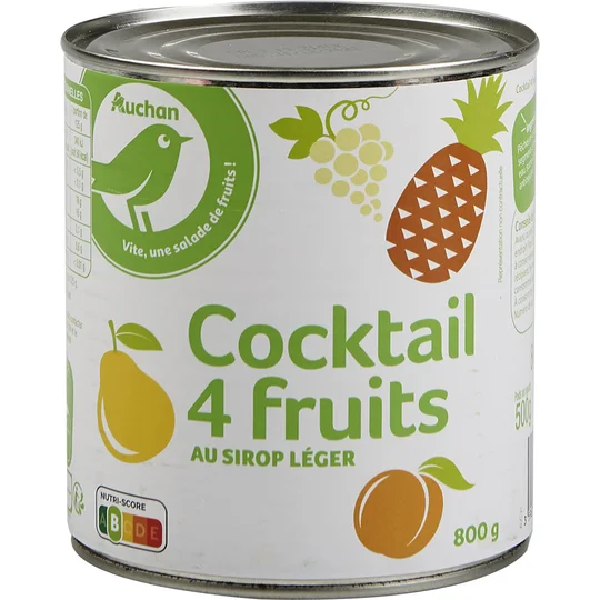 Cocktail 4 fruits au sirop léger