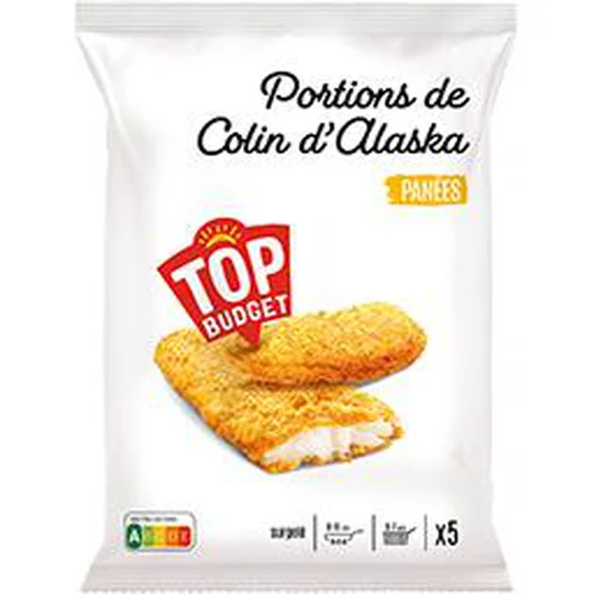 Portions de colin d'Alaska panées