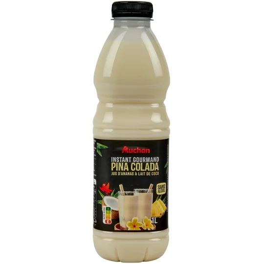 Boisson Pina Colada bouteille verre