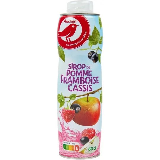 Sirop de pomme cassis framboise bidon métal