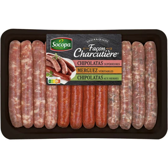 Assortiment De Saucisses Façon Charcutière: Chipolatas, Merguez Et Chipolatas Aux Herbes