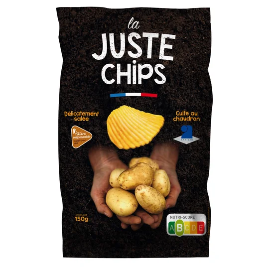Chips ondulées délicatement salées
