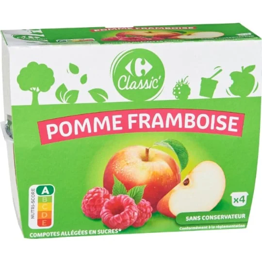 Compote pommes framboises