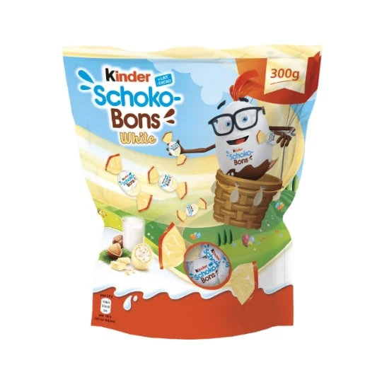 Bonbons de chocolat blanc fourrés lait et noisettes