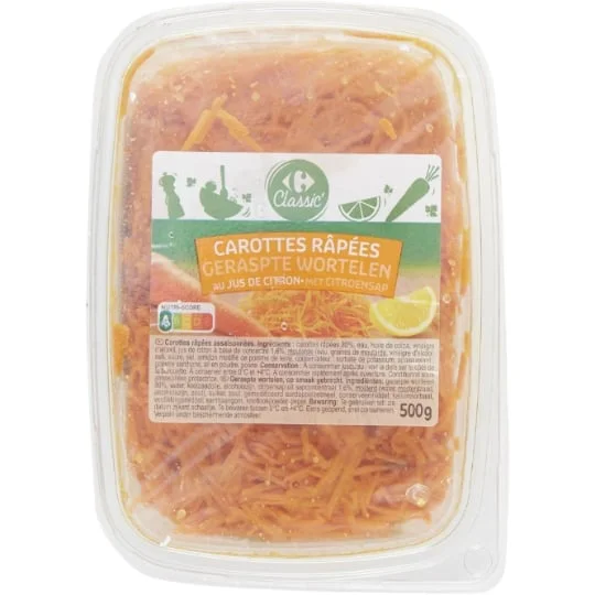 Carottes râpées au jus de citron