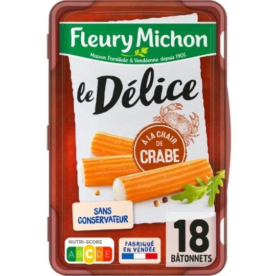 Bâtonnets surimi délice chair de crabe x18