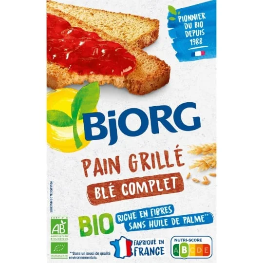 Pain grillé blé complet bio