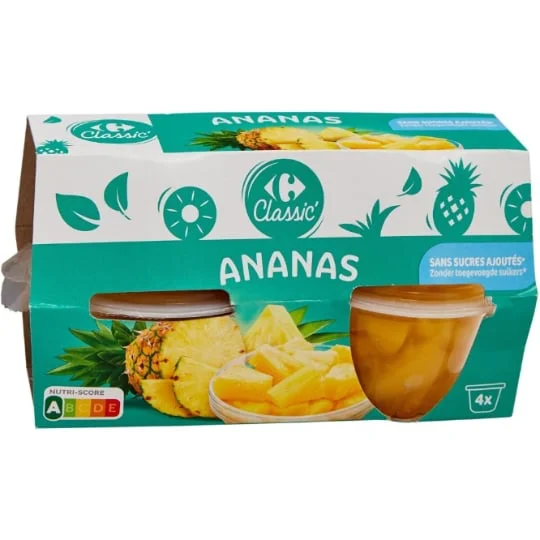 Fruits au sirop ananas s/sucres ajoutés