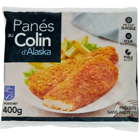 Poisson pané au colin d'Alaska