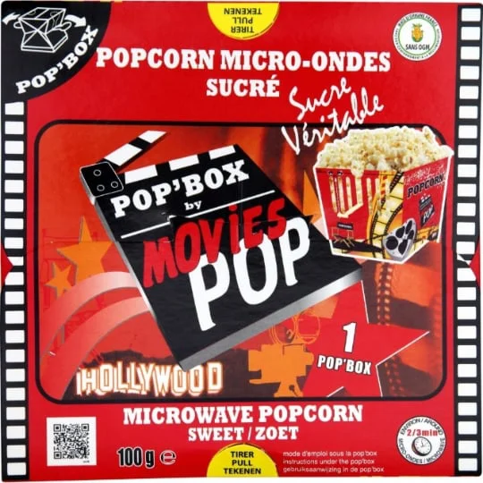 Popcorn micro-ondes sucré Pop'Box Movies