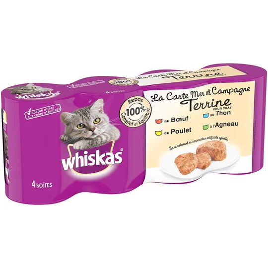 La carte mer et campagne en terrine pour mon chat