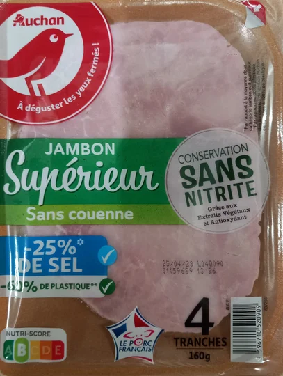 Jambon supérieur réduit en sel sans nitrite