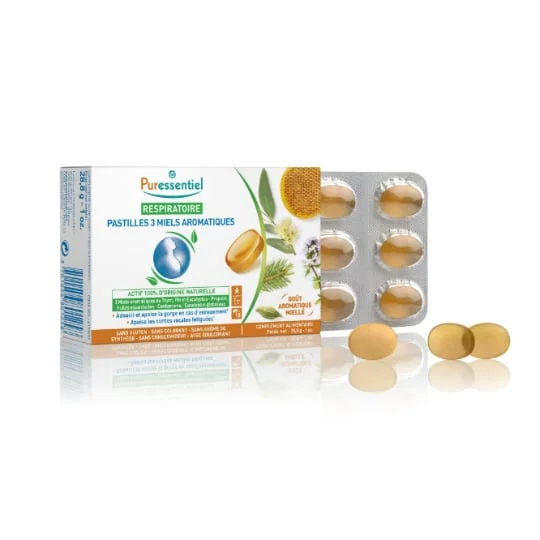 Complément alimentaire pastille respiratoire aux 3 miels
