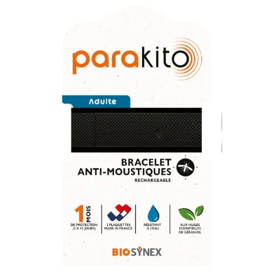 Bracelet Anti-Moustiques Noir Adulte