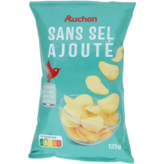 Chips sans sel ajouté à l'huile de tournesol