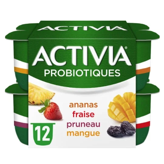 Yaourt aux fruits bifidus ananas fraise pruneau mangue