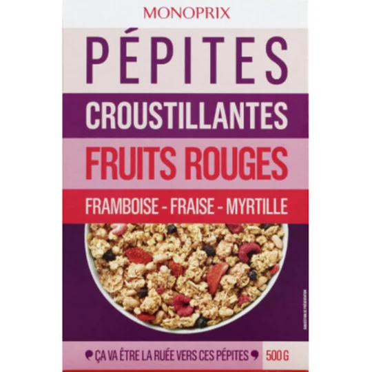 Pépites de céréales croustillantes aux fruits rouges