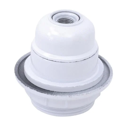 Douille ampoule E27 à collerette blanc