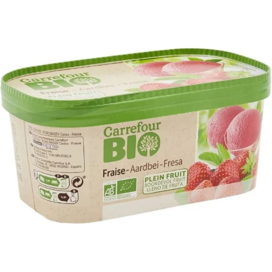 Glace bio sorbet fraise