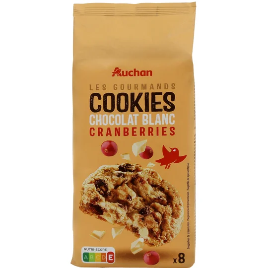 Cookies chocolat blanc saveur canberries