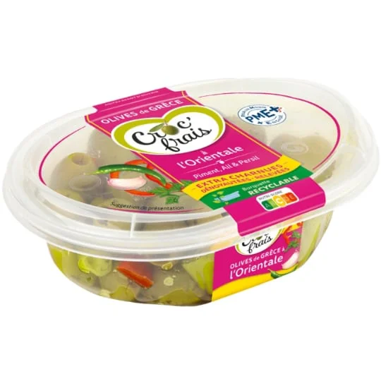 Olives vertes dénoyautée à l'Orientale