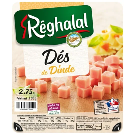 Dès de dinde halal