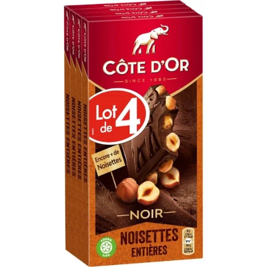 Chocolat noir noisettes entières