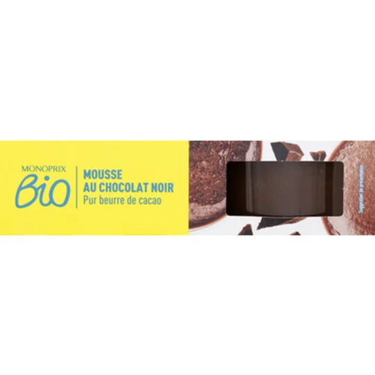 Mousse au chocolat noir bio