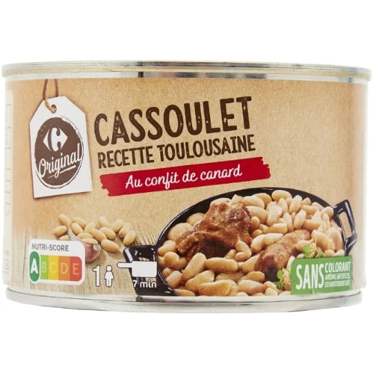 Plat cuisiné cassoulet