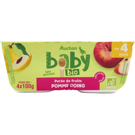 Petit pot dessert pomme coing dès 4 mois