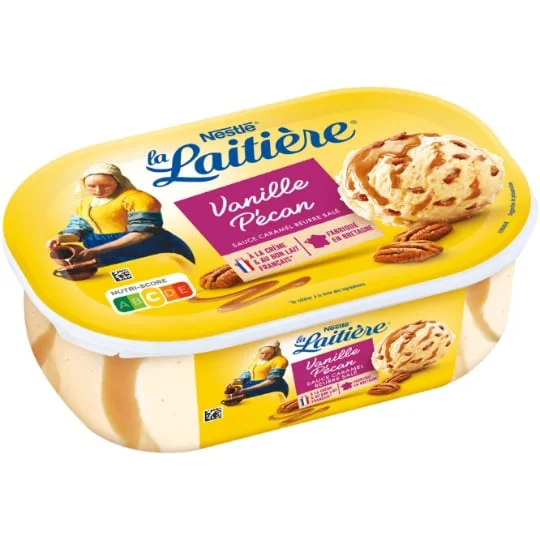 Glace vanille pecan sauce caramel beurre salé