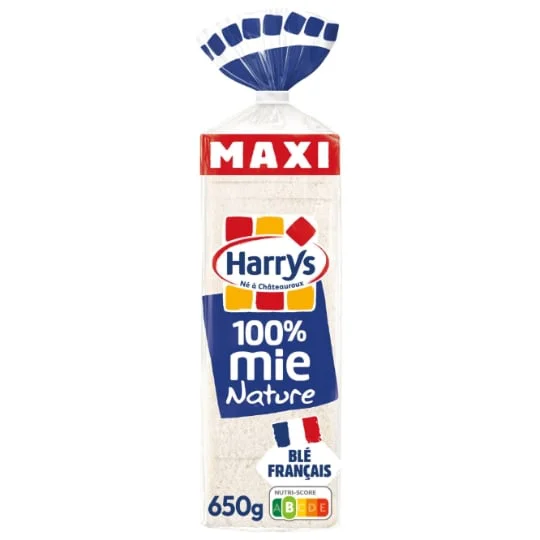 Pain de mie 100% mie nature sans croûte maxi