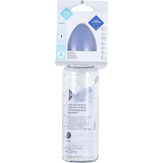 Biberon en verre Bleu TU