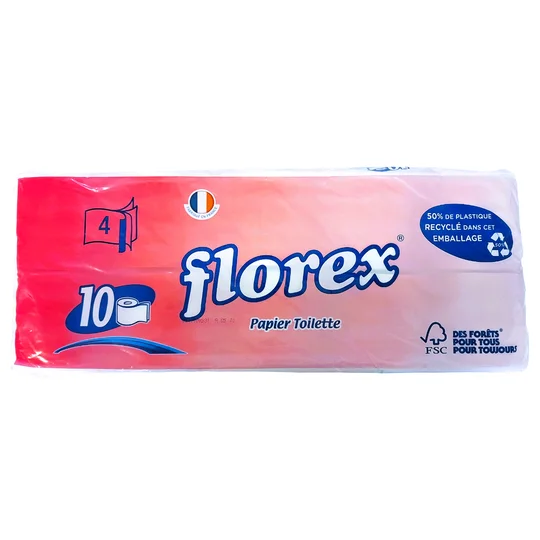 Papier toilette blanc en rouleaux 4 épaisseurs