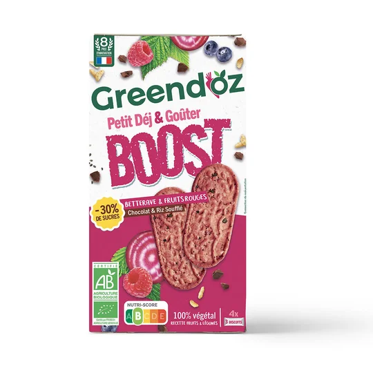 Biscuits choco-riz soufflé et betterave-fruits rouges - Pti'DEJ & GOÛTER