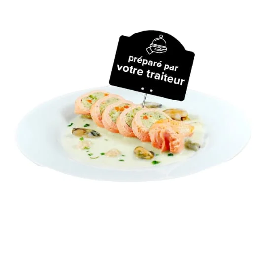 Paupiette au saumon à la Normande