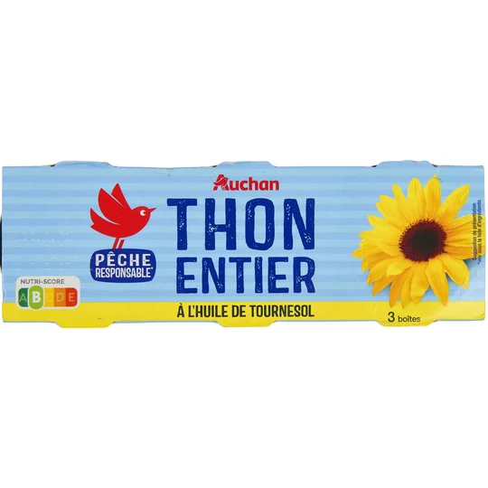 Thon entier à l'huile de tournesol