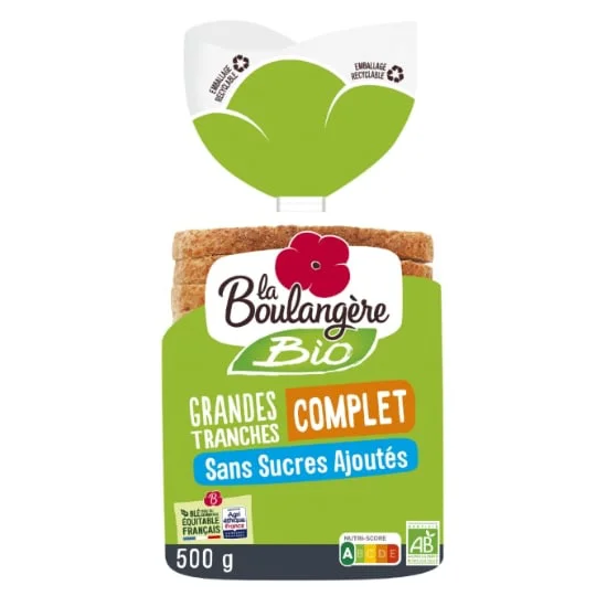 Pain de mie Bio Complet Sans Sucres Ajoutés