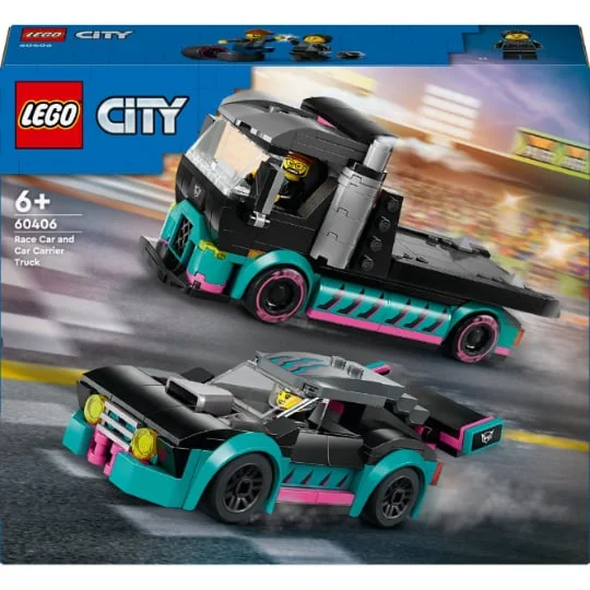 City La Voiture de Course et le Camion de Transport de Voitures 60406