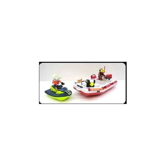 Jeu de construction Bateau De Pompier Et Scooter