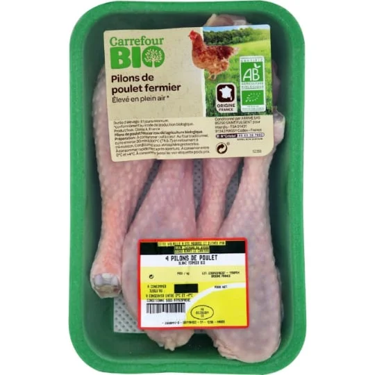 Pilons de poulet blanc fermier