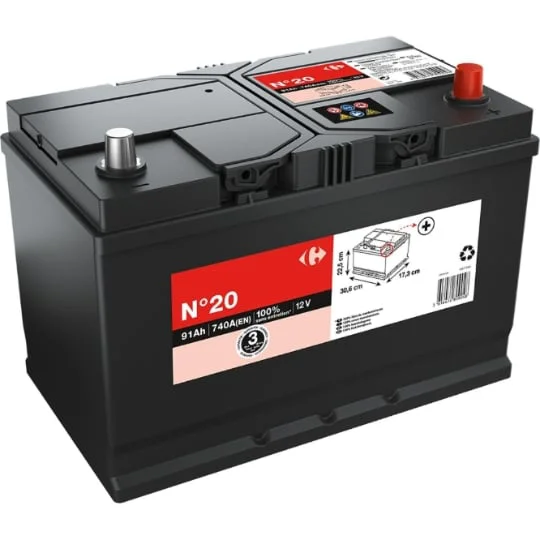 Batterie auto 91Ah - 740A 12 Volts