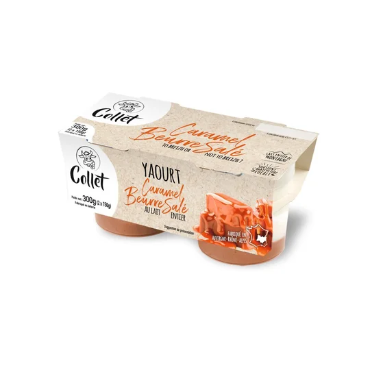 Yaourt au lait entier caramel et pointe de sel